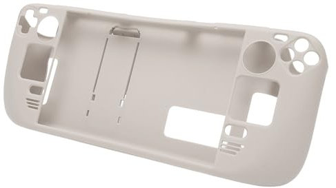 ZJchao Skin Stream Clear [2024 Upgrade]Kickstand Case for Steam Deck - Full, Ergonomic Design, Hands- Stand - Compatible with Steam Deck Accessories (White)