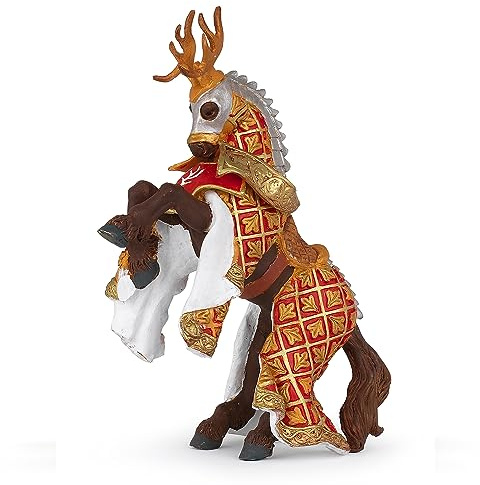 Papo - Realistic Horse Of The Master Of Arms Deer Crest Figure - Ages 3+ - Fantasy & Medieval Collection - Creative Play Knights World - Gift Idea Toy for Girls and Boys