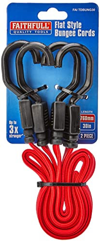 Faithfull TDBUNG30 76cm 30-inch Flat Bungee Cord - Orange
