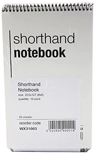 Whitebox Spiral Shorthand Notebook (80 Leaves) - Pack of 10