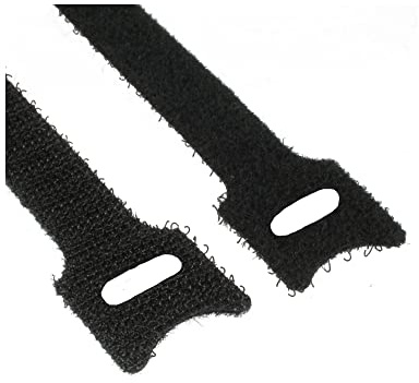 InLine Klett-Kabelbinder für Kabelmanagement, 12x240mm, wiederverwendbare Cable Ties zur Bündelung, ideal für Schreibtisch & Büro, 10er Pack, schwarz, 59943N