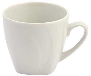 Van Well Porzellan-Obertasse Celebration - Tasse aus edlem Porzellan - Hochwertige weiße Tasse 20 cl - Mikrowellen- & Spülmaschinengeeignet