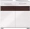 trendteam smart living - Waschbeckenunterschrank Unterschrank - Badezimmer - Mezzo - Aufbaumaß (BxHxT) 60 x 56 x 34 cm - Farbe Weiß Hochglanz mit Melinga Dark Oak - 128030112