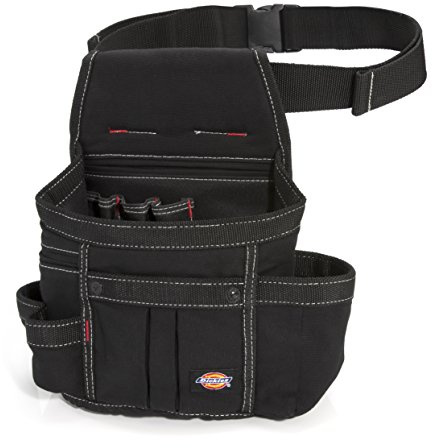 Dickies 8-Pocket Tool Belt/Utility Pouch, Adjustable 2-Inch Belt, Durable Canvas Construction, Puncture-Resistant Liner, Black