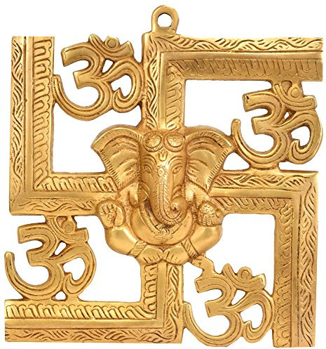 Exotic India Verpicious OM (AUM) Ganesha Wandbehang – Messingstatue
