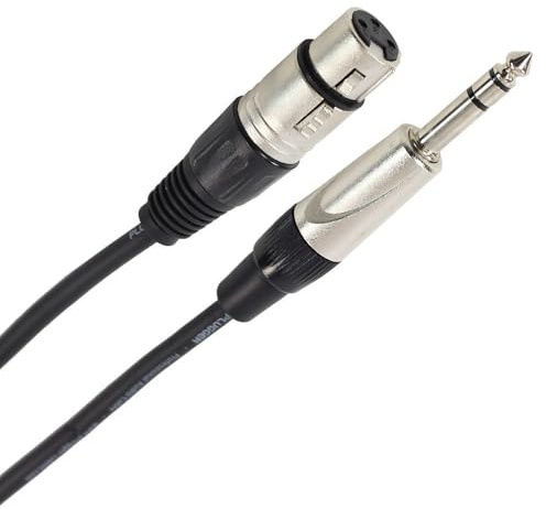 Plugger Kabel XLR-Steckdose, Stereoklinkenbuchse, 10 m, Schwarz