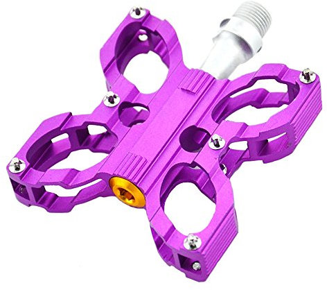 hebey 1 Paar CNC Bearing Schmetterling Design Fahrrad Pedal Aluminium Legierung versiegelte Kugellager Mountain Bike zusammenklappbar Fahrrad Pedale, Hebey, violett