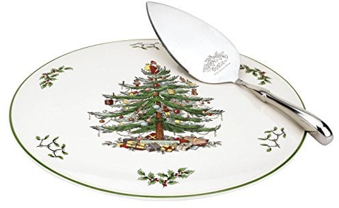 Portmeirion Home & Gifts Spode Cake Plate and Server Boxed Set, Ceramic, Multi-Colour