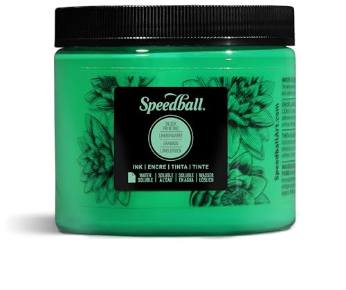 Speedball 16oz Water-Soluble Block Ink Green, for Block Printing, Lino Printing, Screen Printing, for Artists Kit