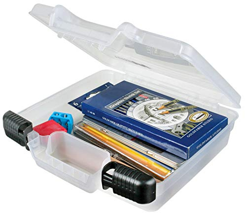 ArtBin 6972AB 10 inch Quick View Deep Base Carrying Case, Portable Art & Craft Organizer with Handle, [1] Plastic Storage Case, Translucent