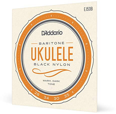 Cuerdas de ukelele barítono D'Addario, nylon negro, EJ53B, juego de 4 cuerdas, paquete de 1
