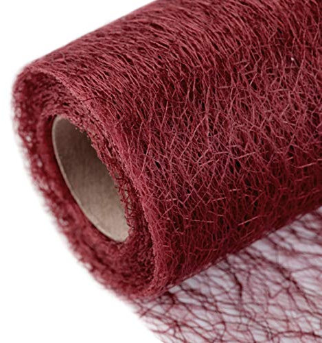 Schnoschi Dekostoff Bordeaux, Rolle 9 m x 30 cm, Tischläufer, Dekonetz, Tischband, Netzstoff, Textil-Netzgewebe