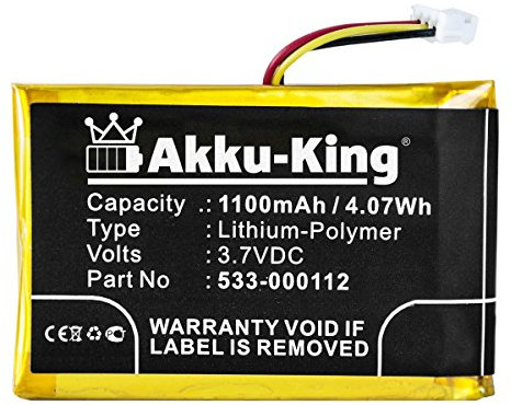 Akku-King Akku kompatibel mit Logitech Illuminated Living-Room Keyboard K830 - ersetzt 533-000112, L/N 1406 - Li-Polymer 1100mAh