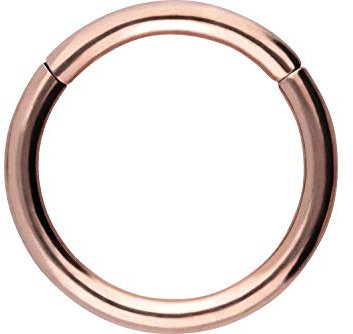 PIERCINGLINE Segmentring Clicker Titan Piercing Nase Septum Ohr Helix Lobe Tragus Roségoldfarben 0,8 x 7 mm