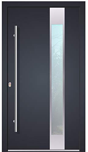 Haustür Welthaus WH75 RC2 Premiumtür Aluminium mit Kunststoff LA150 Tür 1000x2100mm DIN Links Farbe aussenanthrazit 7016 Innen weiß außengriff BGR1400 innendrucker M45 Zylinder 5 Schlüßel