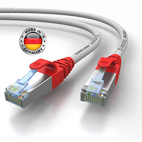 AIXONTEC 1,5m CAT 7 Profi-Netzwerk-LAN-kabel-Grau Cat6a Profi-Patchkabel SFTP (Pimf) 10 Gigabit Kat7-LANKabel LEONI HIGHEND Cat7 Megaline F6-90 S/FTP flex Powerlan-kabel