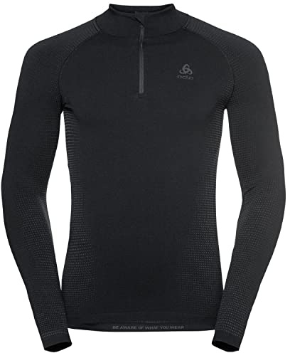 Odlo Uomo Maglia Funzionale a Maniche Lunghe con Zip Performance Warm Eco