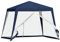Pavillon de Jardin Outsunny Tente de réception résistante aux intempéries Tente avec moustiquaire Métal + Polyester Bleu 3 x 3 m