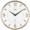 Atlanta 4538/9 Funk-Wanduhr, Gold, puristische Optik, Kunststoff-Gehäuse, gewölbtes Mineralglas, 4 Zahlen, 29 cm