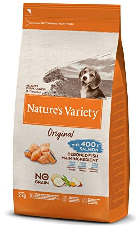 Nature's Variety Original No Grain Hundefutter Junior Aller Größen, getreidefrei, mit achsenfreiem Lachs, 2 kg