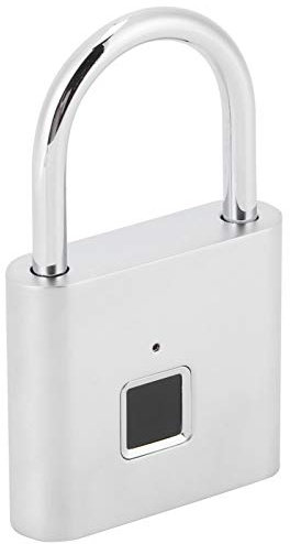 Verrou de Cadenas D'empreintes Digitales, Serrure de Casier Ouverte à une Main, Serrure Rechargeable sans Clé avec Cordon de Chargement USB pour le Bureau de Sac à Dos de Valise de Bagage de Gymnase