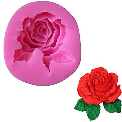 Juliyeh Rose Shape Silicone Mould Cake Decorating Silicone Fondant Mould for Polymer Clay Candy Chocolate Fondant Cake Decoration
