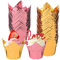 Webake Tulpen Muffinförmchen Papier Groß Cupcake Papierförmchen 100 Stück Muffin Förmchen Aluminium-Folien in Gold und Rosa für Muffin Cupcake