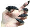 Anawakia 10 Stück 3 Größen Gothic Punk-Stil falsche Nägel Krallen Pfote Talon Finger Ringe, Halloween Krallen Nägel Gefälschte Falsche Nägel Set Party Cosplay (Schwarz)