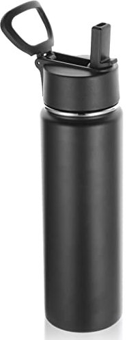 Volhoply 660ml Bouteilles D'eau en Acier Inoxydable avec Paille, Bouteille Isotherme Café Double Paroi avec Couvercle Sans BPA, Bottle Réutilisable en Métal Étanche pour Sport, enfant, Cadeaux