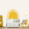 astrkiz Wandtattoo Sonne Selbstklebend Wandaufkleber Boho sonne aufkleber groß Wandsticker Sonne Wandtattoo für Kinder Mädchen Junge Kinderzimmer Babyzimmer, gelbe Halbsonne 90 x 70 cm