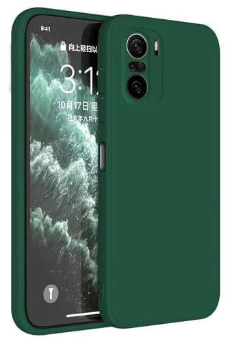 Topme Case Design for POCO F3 / POCO F3 5G / Xiaomi MI 11i (6.67 Inches) Cover, Tpu Silicone Case Skin Protector - Dark Green