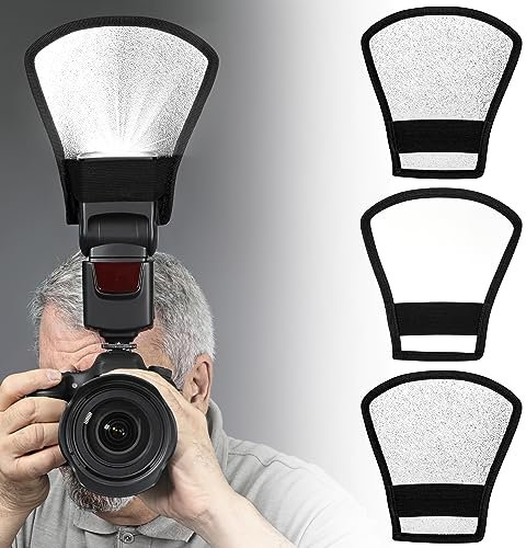 Blitz Reflektor Universal Blitz Diffusor 2 in 1 Flash Diffuser Tragbare Softbox Diffusor mit Gummiband für Kamera Reflektor Studio Licht Diffusor