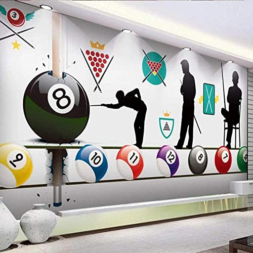 Custom Cafe Hotel Bar Interior 3D Wallpaper Mural Wall Sticker Billiards Club Background Wall 3D Wallpaper Mural Wall Sticker Mural for Office Dining Room Children's Room 250 (W) x 175 (H) cm