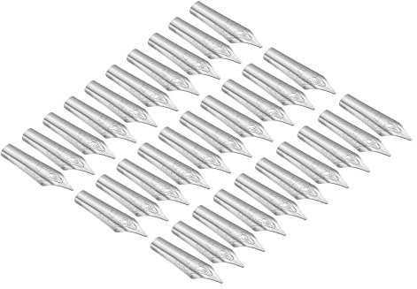 PATIKIL 0.7mm Line Width Fountain Pen Nib Replacement, 30 Pack 304 Stainless Steel Ink Dip Calligraphy Pen Nib for Drawing Writing, Silver