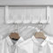 Bosdontek Türgarderobe zum Einhängen mit 6 Haken, Moderne Türhaken Zum Einhängen Ohne Bohren, Praktisch Kleiderhaken Tür Handtuchhalter Tür für Bad Türhänger Türhakenleiste zum Einhängen (Matt Weiß)