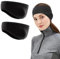 Bandeaux de Sport Femmes Hommes,Bandeau de Sports D'hiver pour Femmes et Hommes,Bandeaux de Cheveux Cache-Oreilles,Cache-Oreilles Chaud Coupe-Vent,Bandeau Hiver (Noir + Noir)
