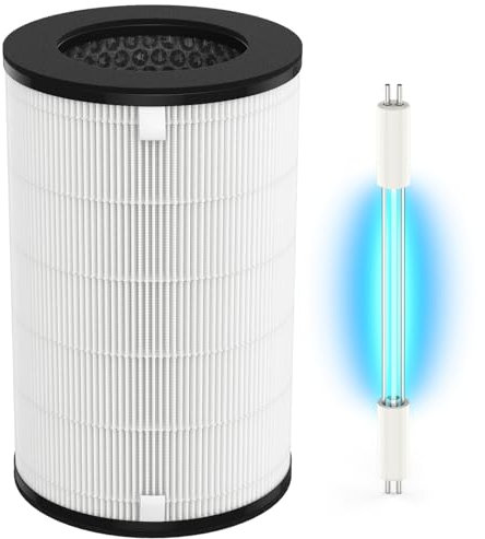 AP-T40 Replacement Filter & UV-C Replacement Bulbs Compatible with HoMedics 5-in-1 Tower Air Puri-fier Models# AP-T40FL, AP-T40WT, AP-T43-WT, AP-T45-BK and AP-T45-WT,1461901(Costco Model)