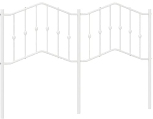 vidaXL Kopfteil, Bettkopfteil mit Metallbeinen, Betthaupt für Bett Metallbett Doppelbett, Bettzubehör Schlafzimmer, Weiß 140cm Metall