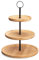 LEKE GO Frutero de bambu natural 3 pisos con soporte metal decorativa industrial y nórdico.
