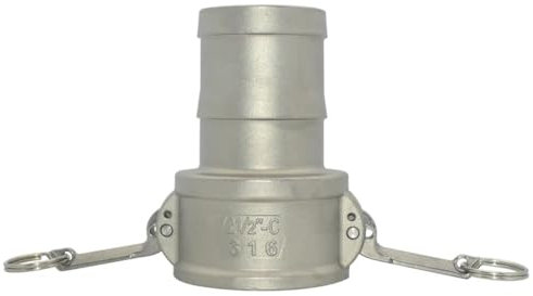 304 Edelstahl Typ C Gartensprinkler Camlock Fitting Adapter Barb Camlock 1/2 3/4 1 1-1/4 1-1/2 2 2-1/2 3 4(Size:2-1/2)