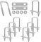 GOEDCH 8 Pièces Boulons en U M8: 304 Inox Acier U Pince Boulon avec 32 Écrous et 16 Tôle, 40mm x 100mm Boulon U M8, Étrier de Fixation en U Bolt pour Fixation de Tube et Bateau Remorque