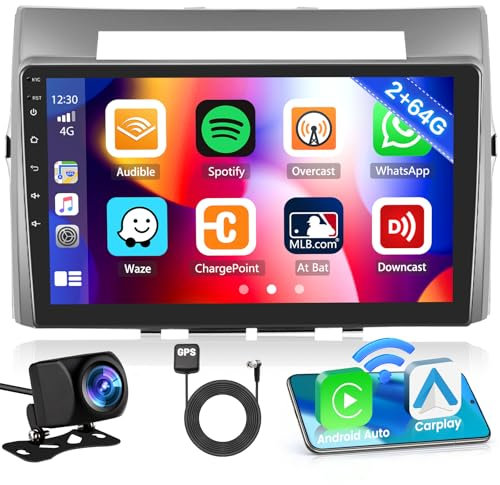 Inefala 2G/64G 9 Touchscreen Autoradio für Toyota Corolla Verso AR10 2004 2005 2006 2007-2009, Radio Android GPS mit Wireless Carplay, Android Auto, WiFi, RDS/FM, USB, SWC, Mic, Rückfahrkamera