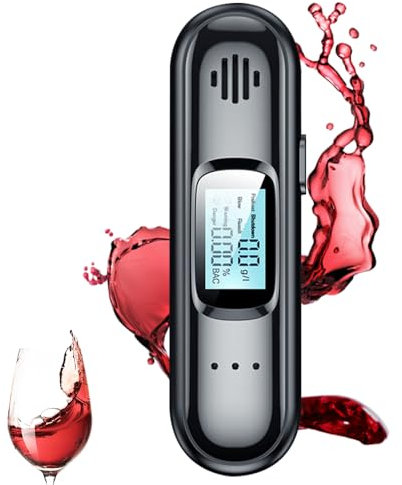LYPPUL Alkoholtester Polizeigenau, Promillemessgerät, Professioneller Atemalkoholtester, Aufladbar Tragbarer Promilletester mit LCD Bildschirm für den Persönlichen Gebrauch(Kein Blasrohr Erforderlich)