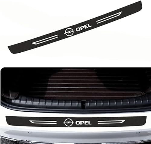 DLLHL Auto Ladekantenschutz für Opel Zafira Tourer C,Kohlefaser mit Emblem Logo Stoßstangenschutz Heckstoßstangenschutz für Autos Selbstklebender Kratzfest Autozubehör