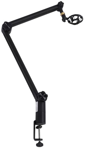 Bras de Microphone Professionnel, Support de Micro Réglable avec Bras Articulé pour Studio et Diffusion en Direct