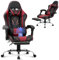 COLAMY Gaming Chair, Computer Chair with Footrest and Lumbar Support, Height Adjustable Gaming Chair with 360°-Swivel Seat and Headrest, Red