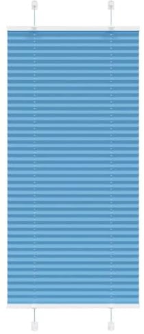 vidaXL Plissee Blau 65x100 cm Stoffbreite 64,4 cm Polyester, Faltrollo, Klemmfix, Plisseerollo, Jalousie, Rollo, Plisseerollo für Fenster