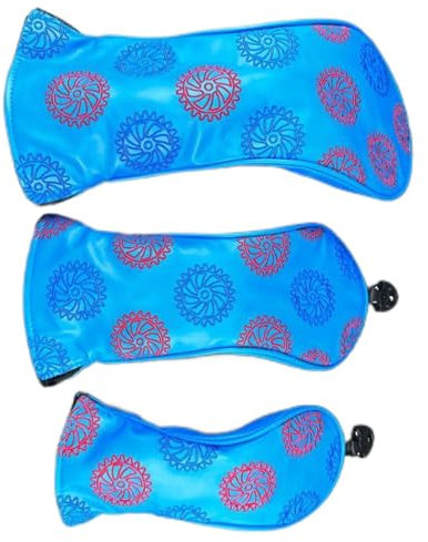 3 x Schlägerhauben aus Fairwayholz, PU-Leder, Golfschlägerhauben für Golfschläger Fairway Hybrid Schlägerhauben