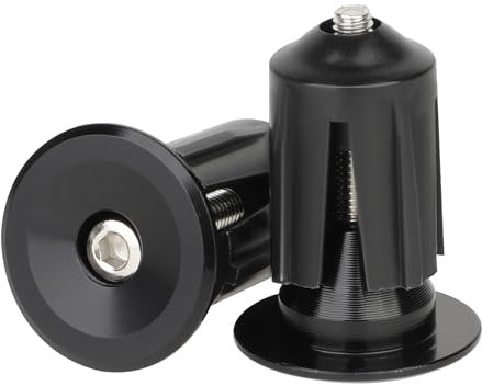 2 Pcs Bike Handlebar End Plugs Universal Aluminum Alloy Grip Bicycle Handlebar Bar End Black Plastic Caps Inner Bar Mountain Handle for Most Bicycle Grip