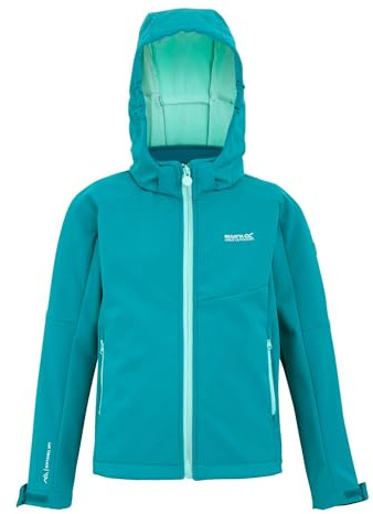 Regatta Acidity VIII Softshelljacke für Kinder mit Kapuze, Farbe:Türkis, Kinder Größen:140